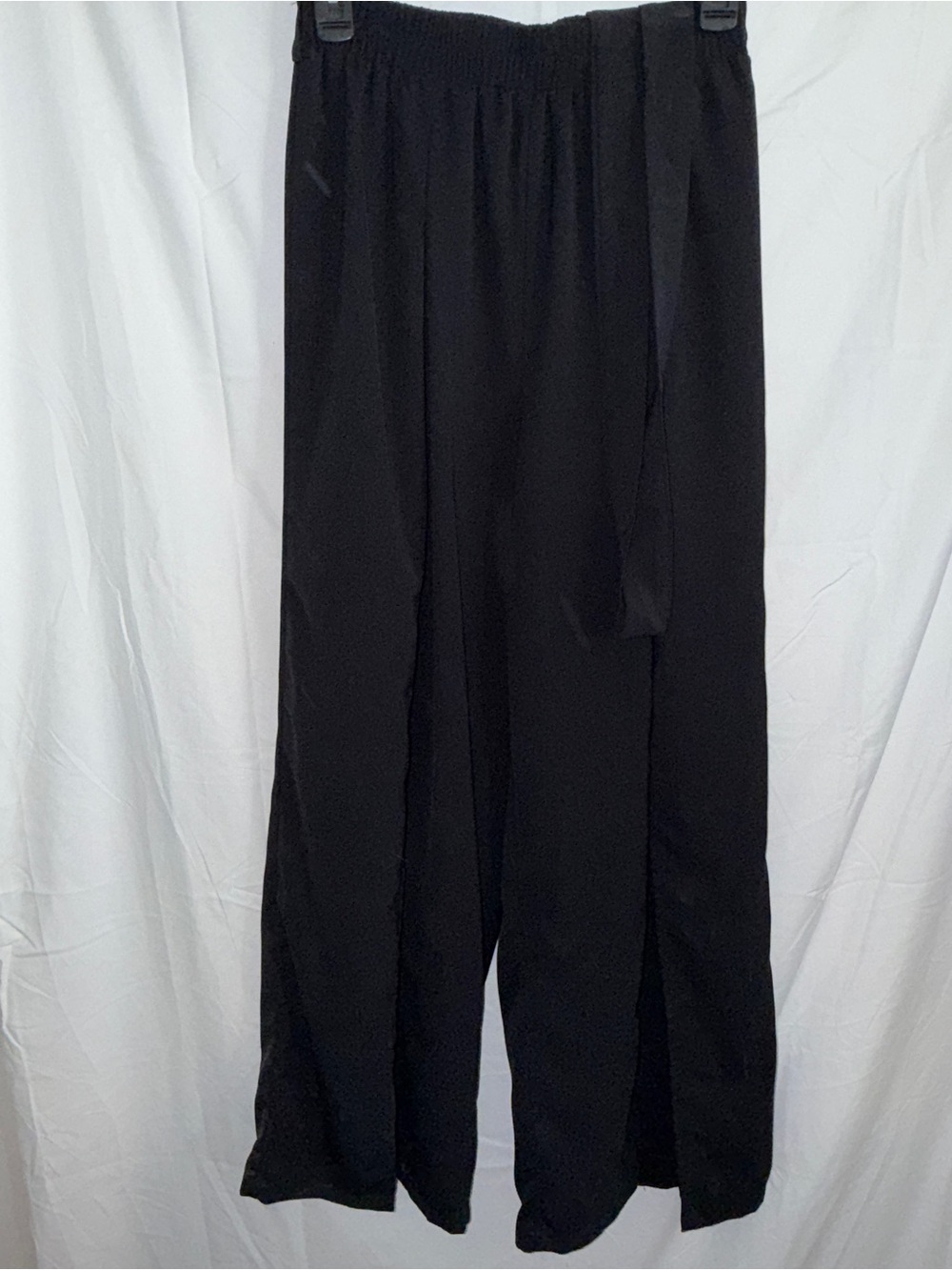 SHEIN- Black Wide-Leg Elastic Waist Pants-Size S
